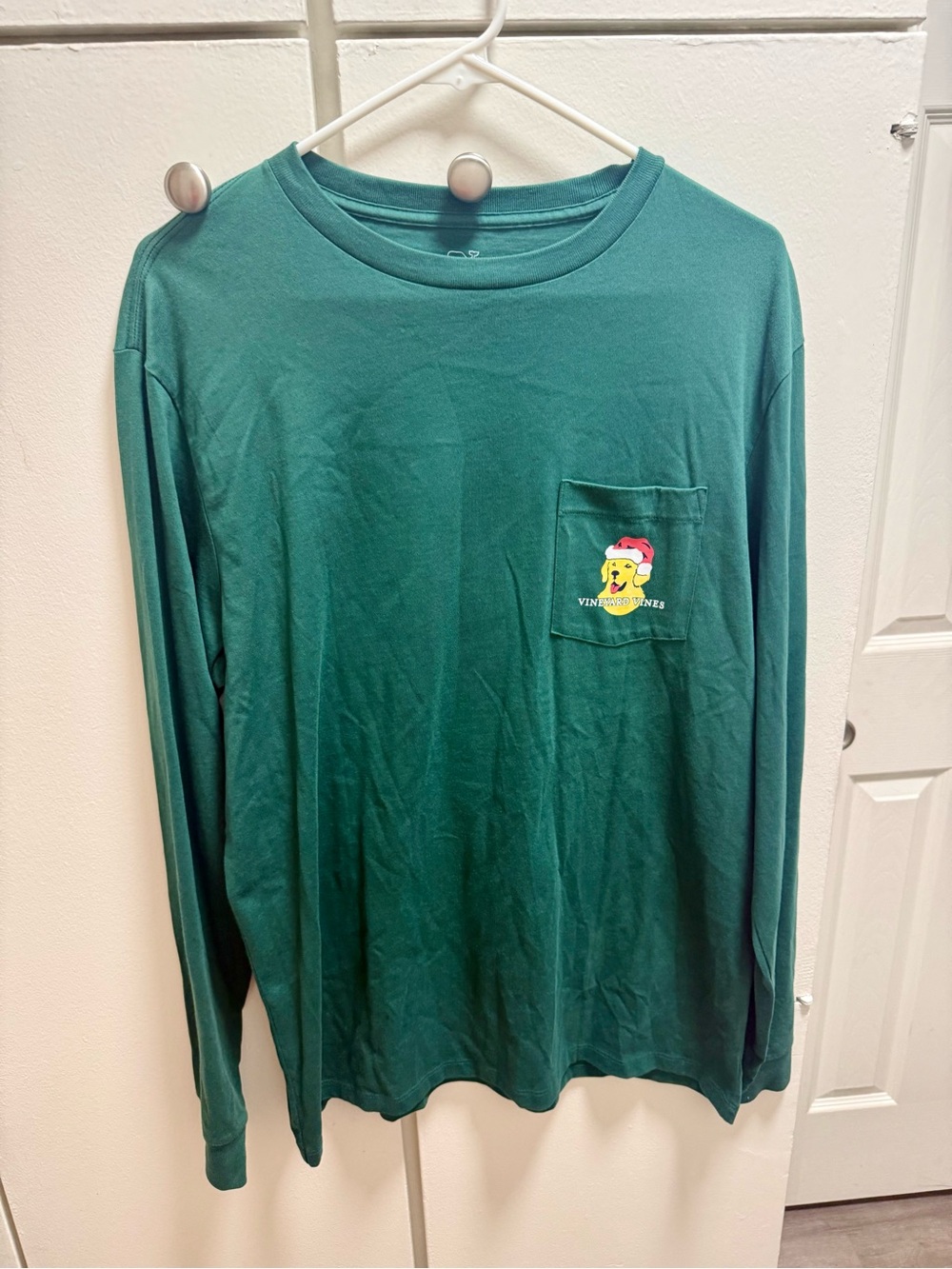 Vineyard Vines Christmas Santa Dog Long Sleeve Tee NWT M